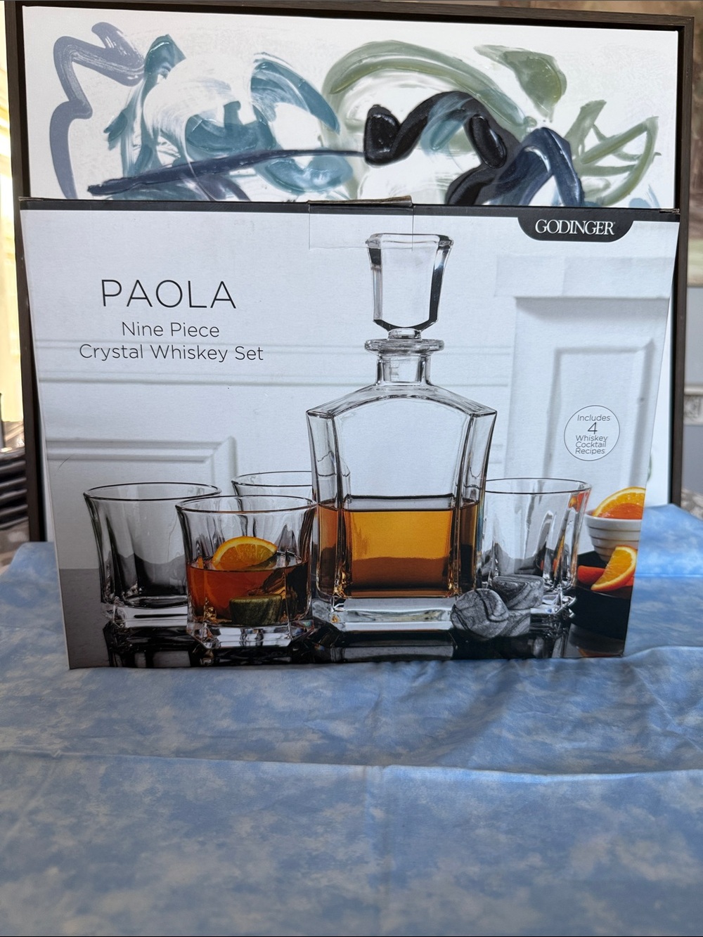 *NEW* Godinger Paola Nine-Piece Crystal Whiskey Set